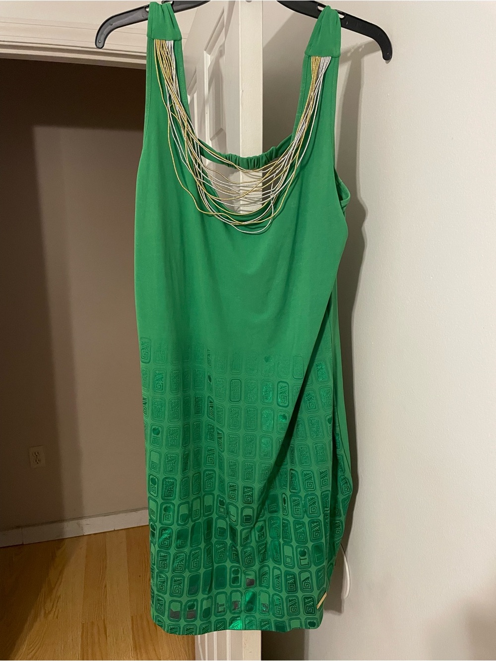 Apple Bottoms Green Dress with Metallic Cord Detailing